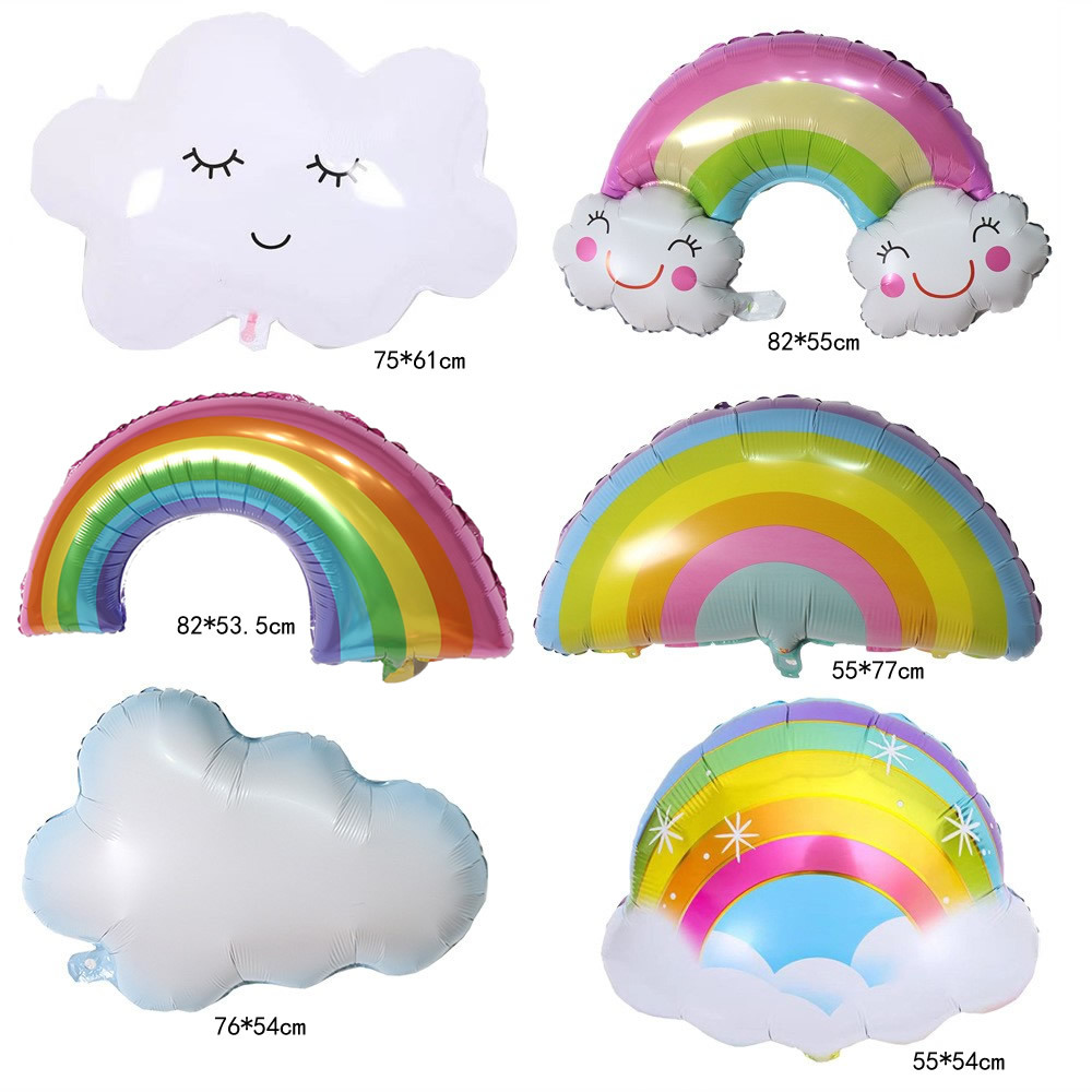 New special-shaped white cloud aluminum film balloon rainbow smile…