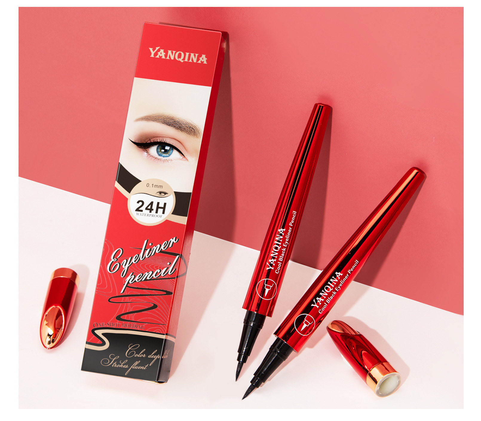 YANQINA 24H Quick-drying waterproof Eyeliner Pen, Eyeliner Ultra-fine liquid eyeliner pen, Cross-border makeup undefined