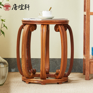 Burmese pear round drum stool mahogany Ming and Qing classical Chinese furniture shoe changing stool solid wood living room eight-legged stool drum stool