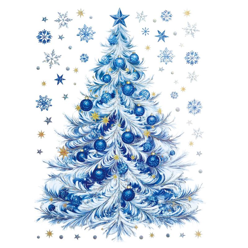 新しいクリスマス装飾静電気シール両面同色のクリスマスツリー静電気窓貼りガラス扉クロスボーダー窓貼り|undefined