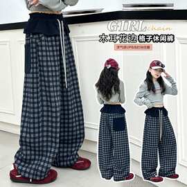 儿童装女童裤子秋装休闲长裤2026新款中大童女孩春秋款阔腿裤卫裤