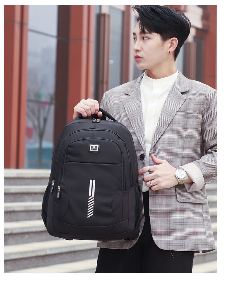 837g Weight Polyester Lining Material Zipper Closure Type Double Shoulder Straps Strap Type Zipper Backpack Bags Type School, Daily Occasion Oxford Cloth Material Waterproof Function School Backpack Backpack Solid Color Pattern All Seasons Season Unisex Gender Classic Style Style Square Shape Large Size Waterproof Solid Color School Daily School Backpack 29