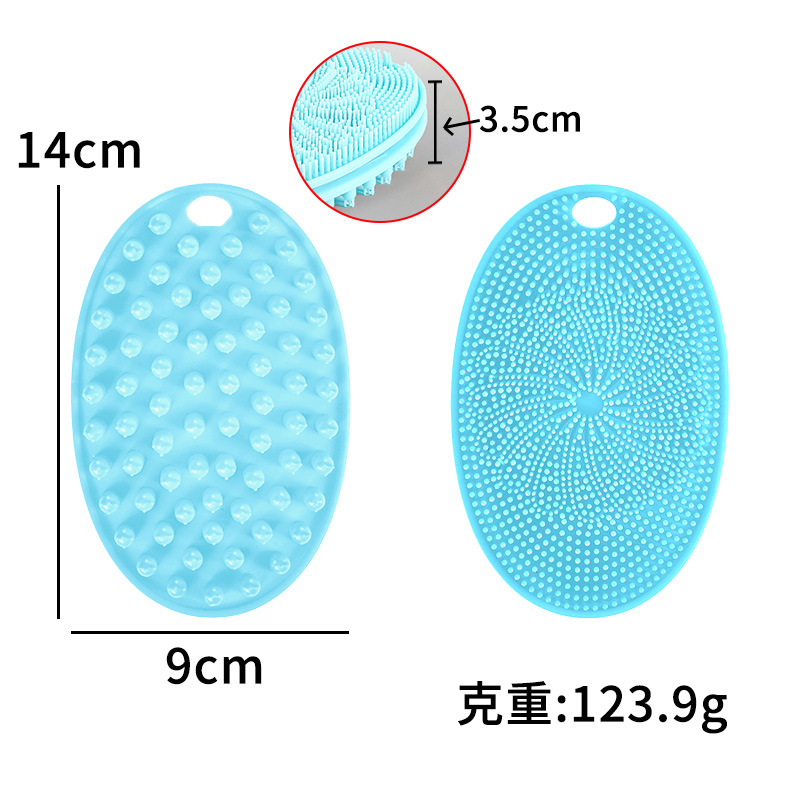 Amazon explosión cepillo de doble cara cepillo de masaje de dientes largos cepillo de limpieza de cuero cabelludo dos en uno cepillo de silicona cepillo de lavado de cabello