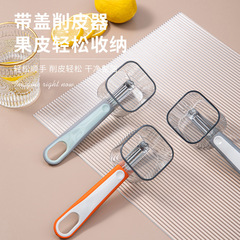 Internet celebrity kitchen gadget stainless steel single-head peeler vegetable and fruit long handle creative peeling knife with storage