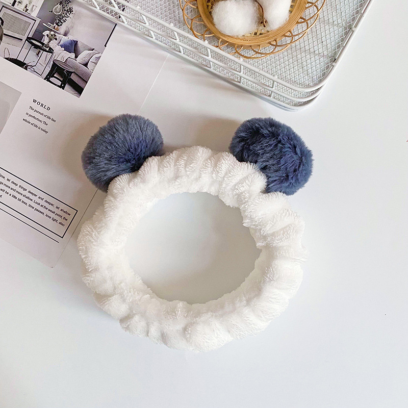 Japonés y coreano Super Linda Bola de Pelo banda de pelo de ala ancha lavado de cara femenina SPA antideslizante banda de pelo Internet celebridad pañuelo accesorios para el cabello fábrica al por mayor