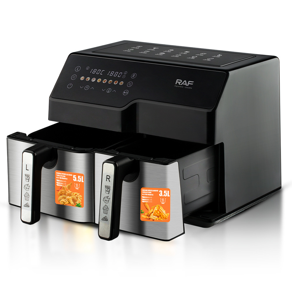 Freidora de aire transfronteriza estándar europea RAF Freidora eléctrica doméstica multifuncional de gran capacidad Pantalla táctil sin humo 10L