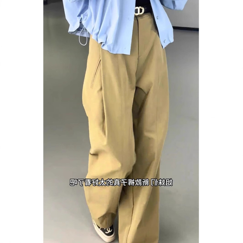 韓国風のおしゃれで万能なストレートパンツ、肌に優しく快適で着痩せするカジュアルパンツ、2025年春の新作レディースパンツ|undefined