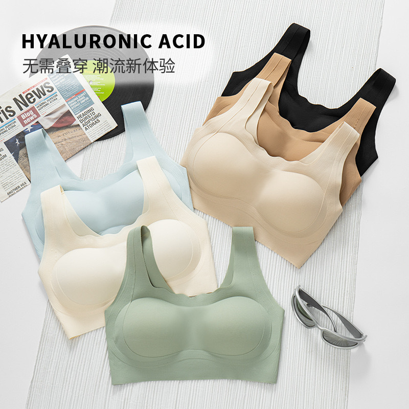 Levante ropa interior sin marcas de mujer copa fija sujetador pequeño pecho anti-caída sin anillo de acero colapso senos para dormir chaleco de belleza