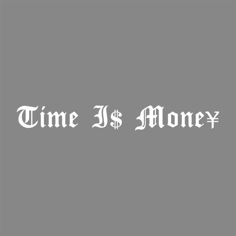 Наклейки на автомобиль: надпись «Time is money», английские легкие брови, декоративные наклейки на кузов, капот, стекло