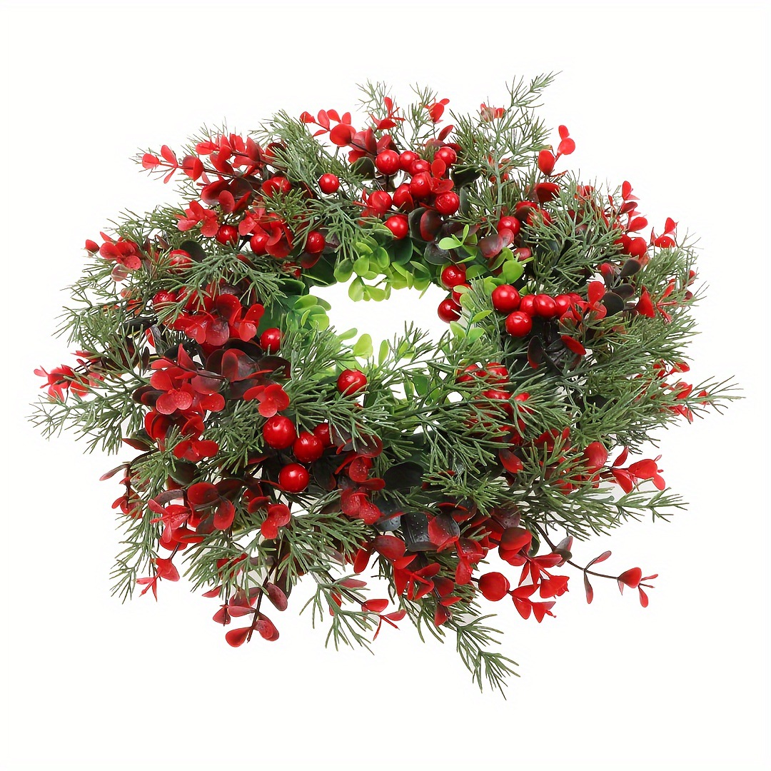 Christmas Haube Juldekorativa tillbehör Ytterdörr Garland Hänge Jul Cederträ Blad Röd Frukt Garland Trädgård Dekorativt hänge_voghion.com
