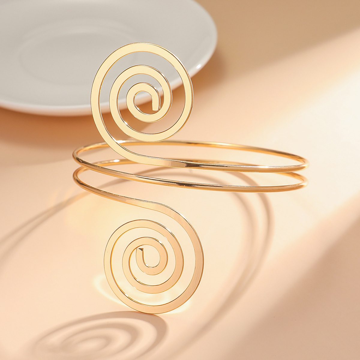 Brazalete de Moda Europea y Americana, Brazalete de Metal Exagerado, Anillo Abierto con Flores para Mujer, Joyería, Accesorios Populares