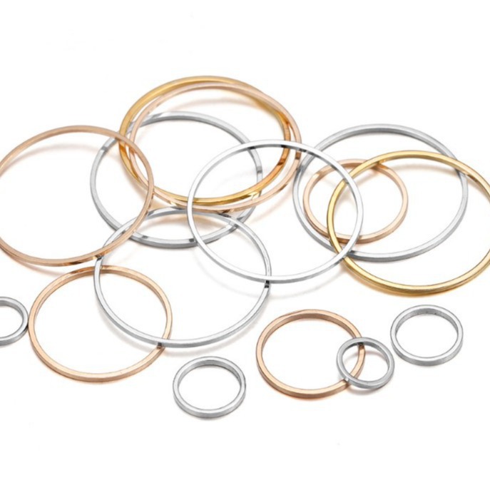 12-50mm cobre puro galvanoplastia círculo cerrado anillo sin boca anillo de boca sólida DIY pendientes accesorios material