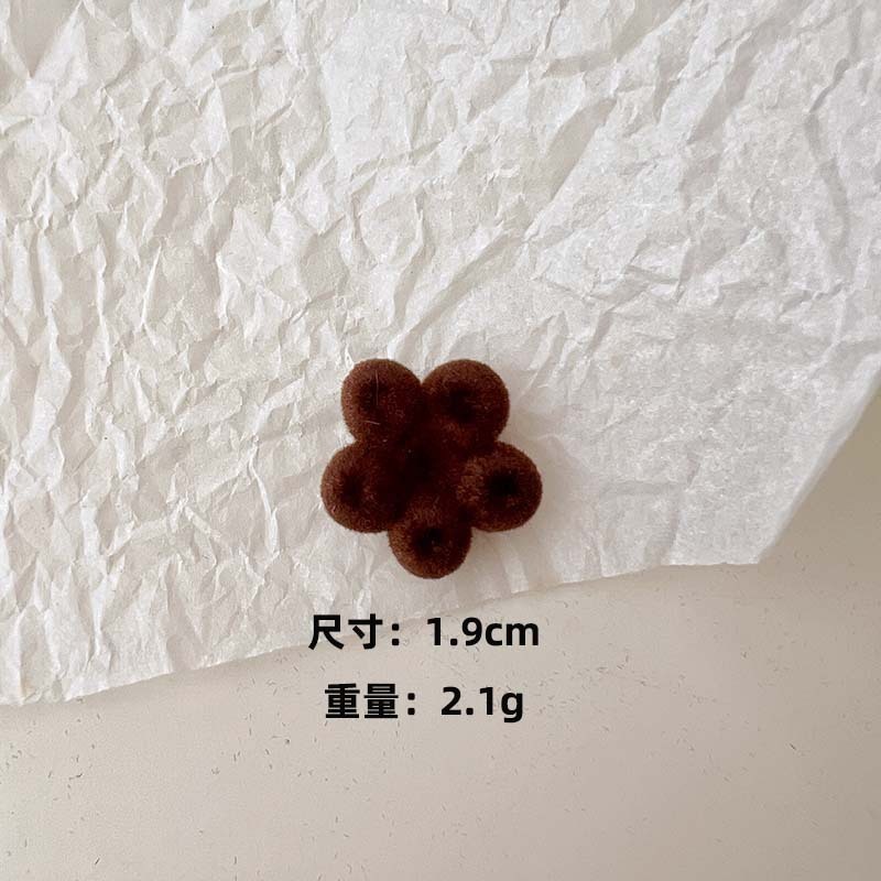可爱百搭卡通毛绒植绒小熊diy亚克力配件耳饰发夹手机壳材料批发|undefined
