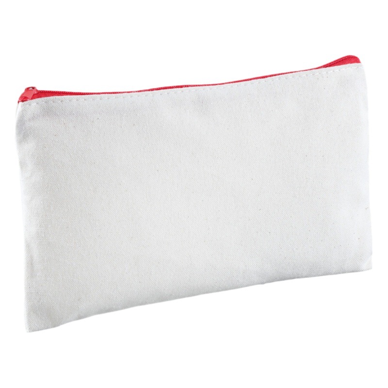 Caja de lápiz de lona Amazon transfronteriza portátil cremallera lienzo lápiz caso estudiante en Blanco Bolsa De algodón bolso de las mujeres bolsa de cosméticos