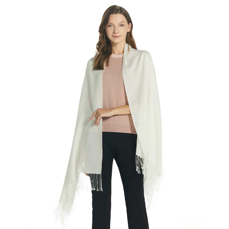 Chal de aire acondicionado de lana Decaijia para mujer, calidez de primavera y verano, bufanda de gama alta de color sólido de todo fósforo, bufanda de aire acondicionado de oficina