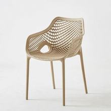 北欧家用塑料椅子加厚简约扶手靠背椅户外靠背洽谈休闲餐厅餐椅