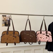 韩版ins复古豹纹凯蒂猫双肩包包女大容量时尚百搭单肩包休闲背包