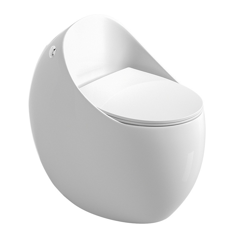 Diseño de huevo de inodoro doméstico ordinario superpiral sifón unido silencioso caída lenta inodoro al por mayor