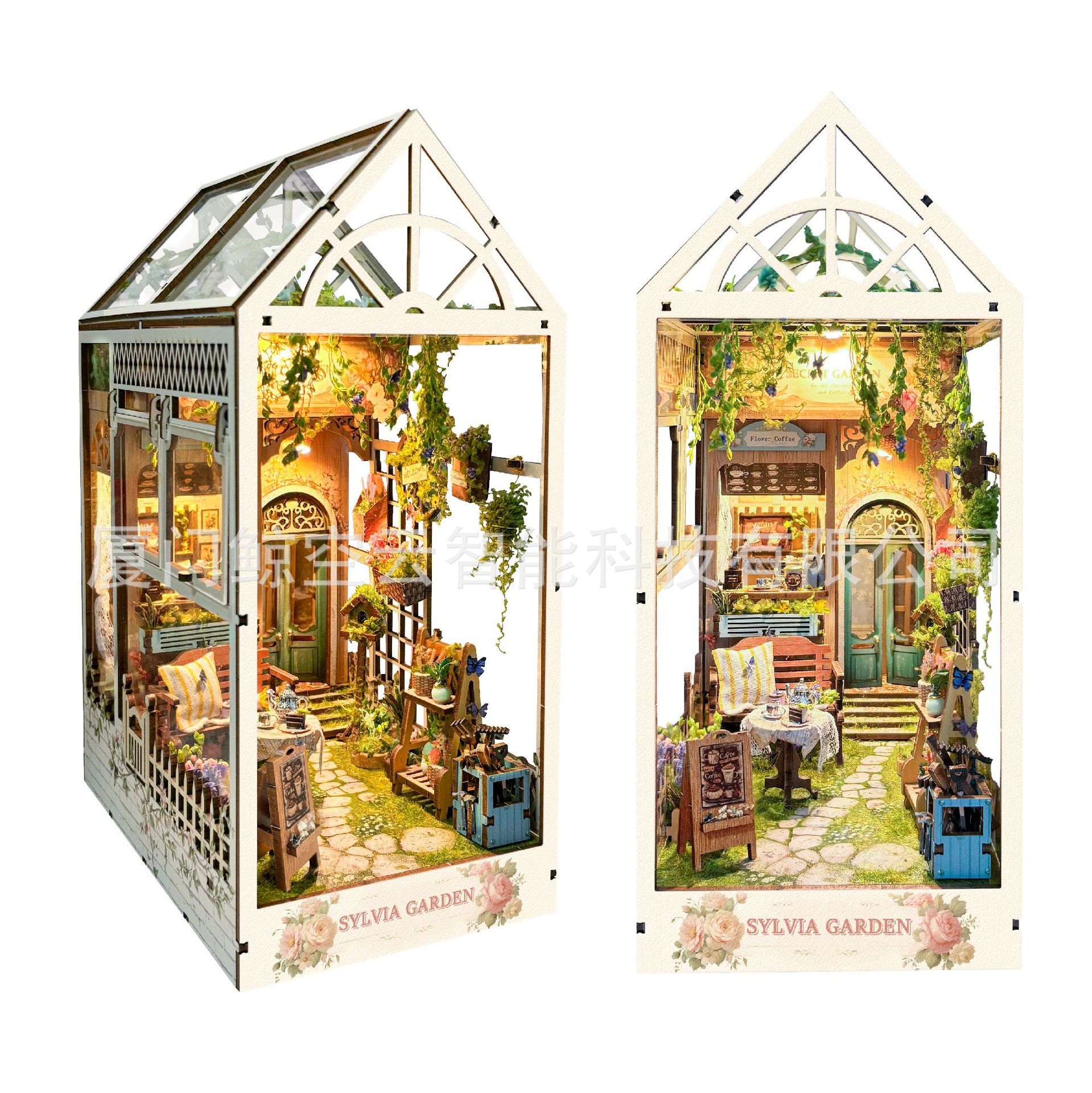 Libro nook ballena vacía varita mágica cabaña de bricolaje 3d montaje tridimensional luz nocturna libro de madera rompecabezas modelo de construcción