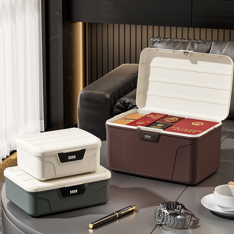 Xinle Lockable Storage Box, Password Box for Storing Valuables and Documents, Large Capacity Plastic Organizer Box for Car and Home Use