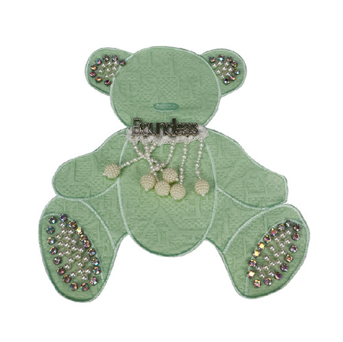 Cartoon bear embroidery cloth stickers can be sewn with diamonds and wear-resistant clothing appliques decorative patches with adhesive backing to patch holes