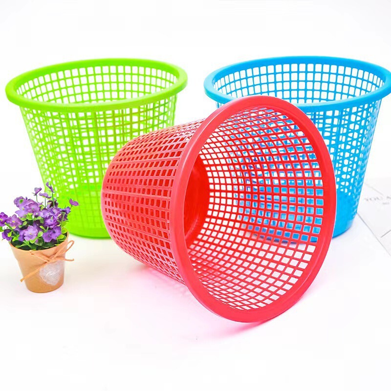 Plastic hollow draining garbage basket factory direct small size garbage basket home office kitchen bathroom garbage