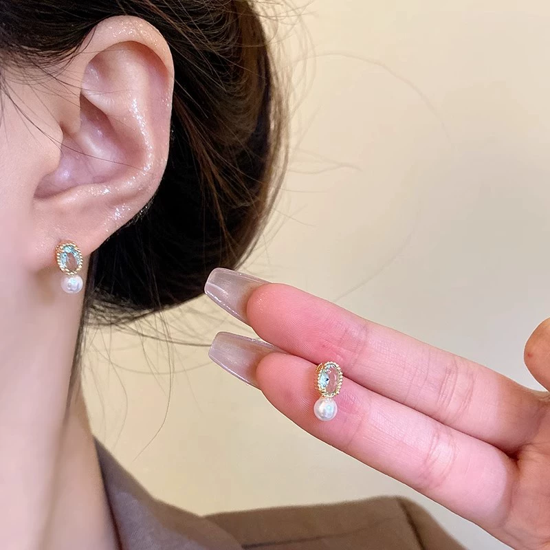 Заушные серьги из жемчуга, мушковая бусинка, серьги без прокола, французский стиль, легкая роскошь, стиль высокого качества