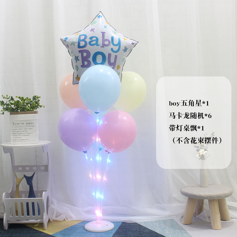 Mesa de piso luminoso con luz flotante Día del niño bebé cumpleaños traje globo decoración la boda partido soporte