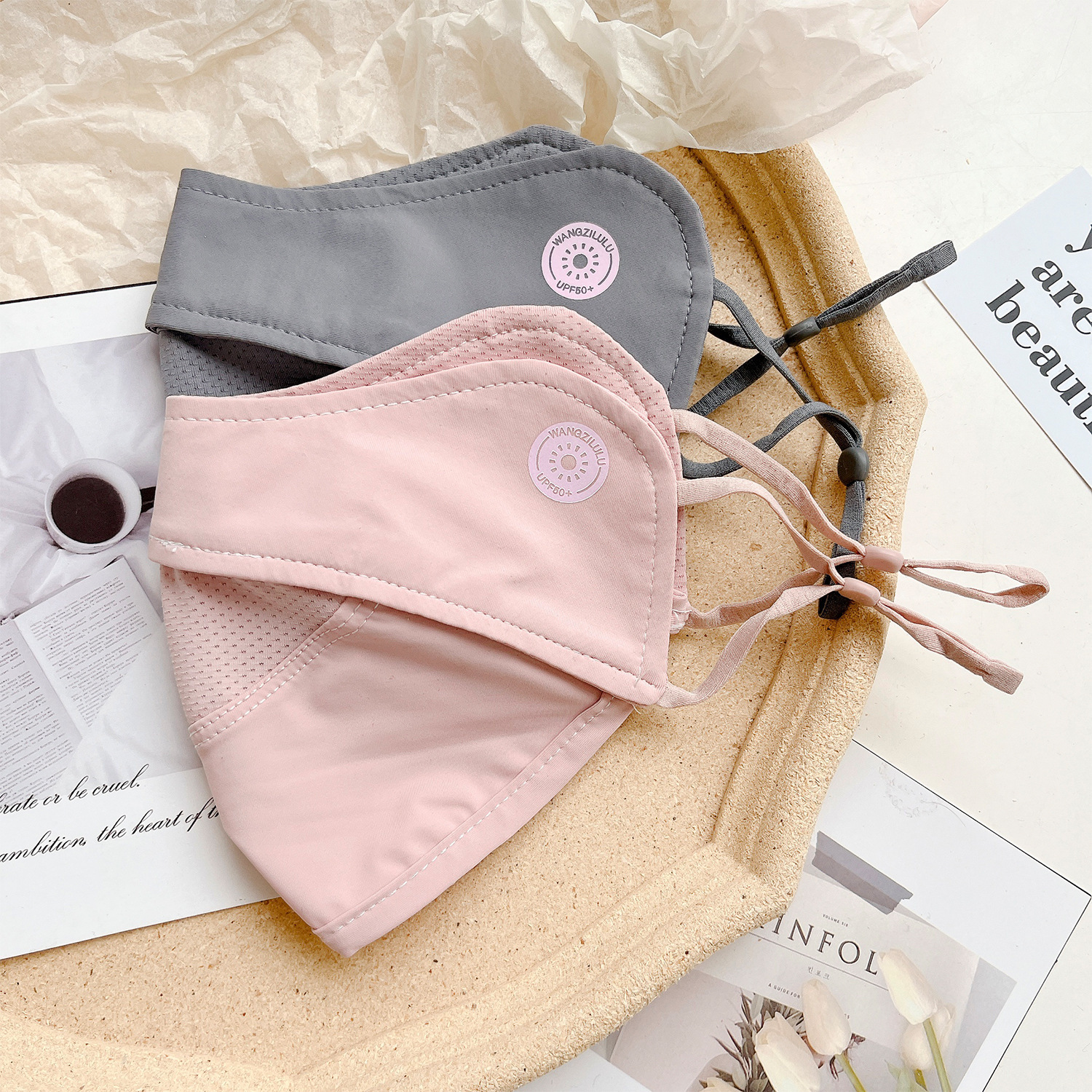 Estilo coreano máscara de cara completa de las mujeres 3D protección solar máscara de la esquina de los ojos velo de verano protección UV transpirable