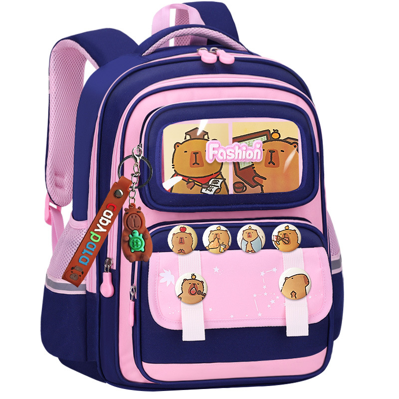 Nueva mochila escolar para niños Capibara para estudiantes de primaria, niños y niñas, grados 1,23 a 6, mochila de carga de gran capacidad