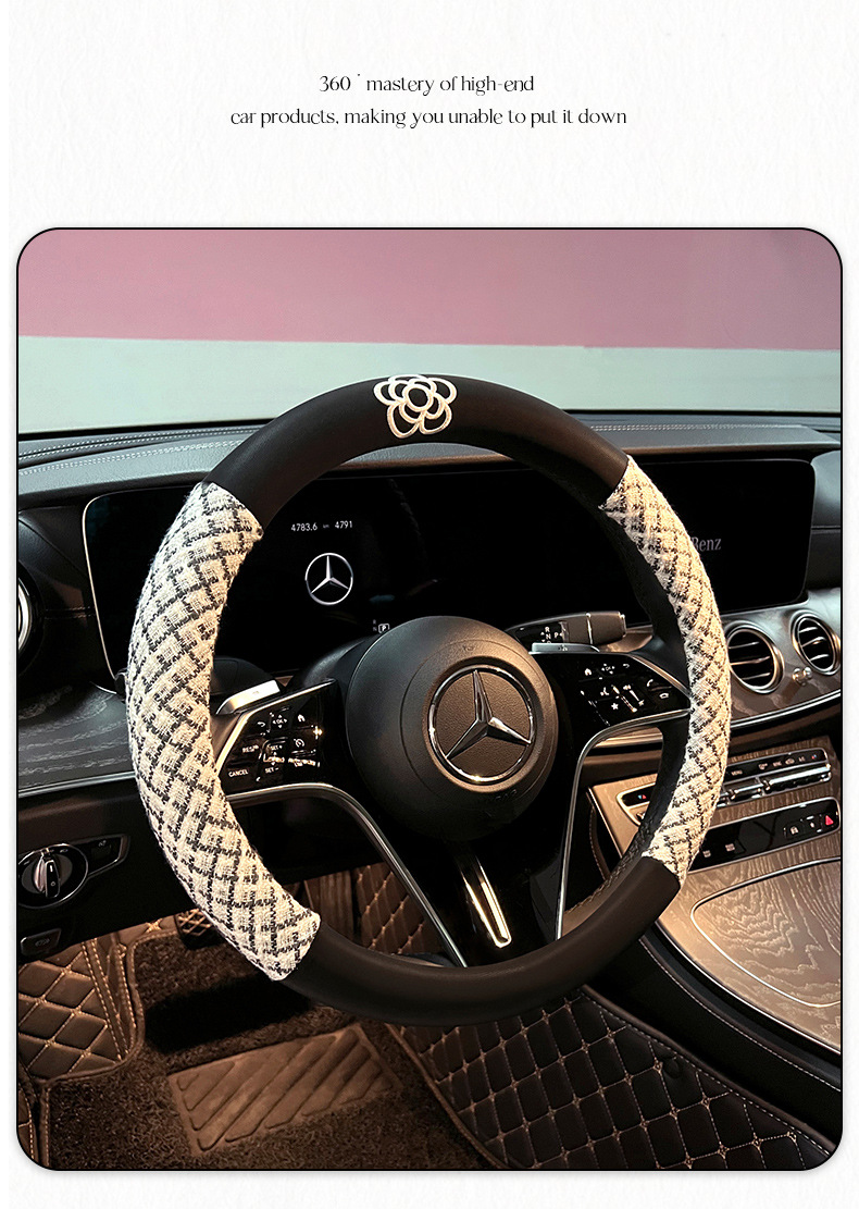 2025 New Linen Steering Wheel Cover, Universal for All Seasons, Sweat-Absorbent, Breathable, Non-Slip and Comfortable, Factory Direct Delivery, Tmall Delivery