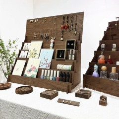 木製アクセサリー棚化粧品階段収納棚実木ネックレスアクセサリー展示棚生放送階段棚