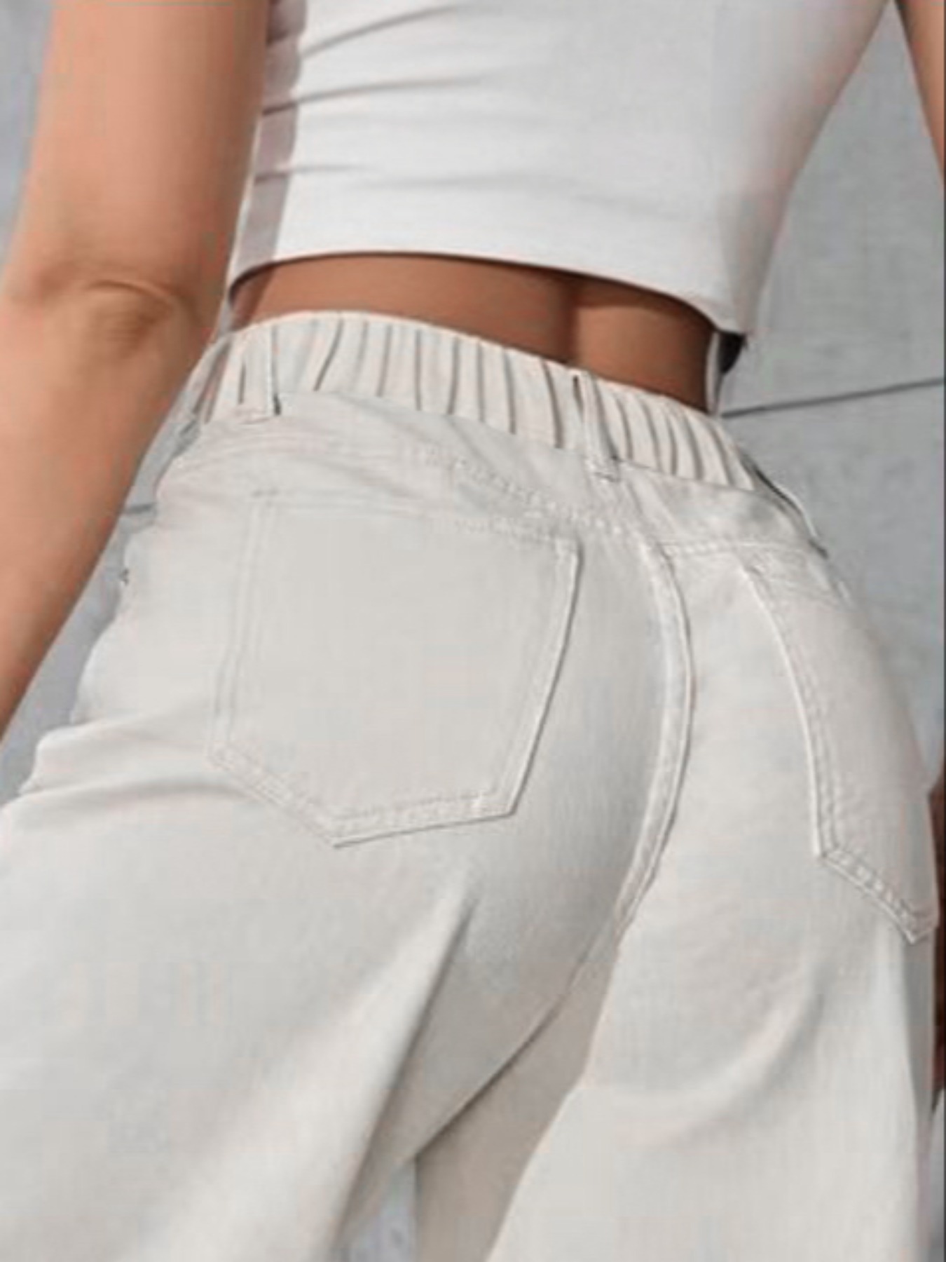 Women's Stretch Waist Straight Leg Denim Jeans - Comfortable Casual High-Rise Trousers For Everyday Wear_mkmklike.com