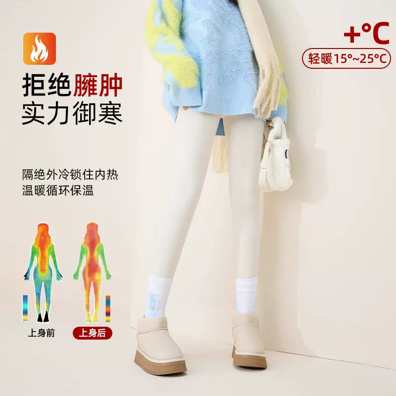 2025鲨鱼裤女秋冬黑色加绒高腰弹力压力瘦腿瑜伽裤外穿紧身裤高弹