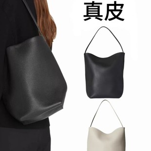 [in stock] THE ROW Bucket Bag Leather Large Capacity Handbag Tote Bag Shoulder Bag Computer Travel Bag