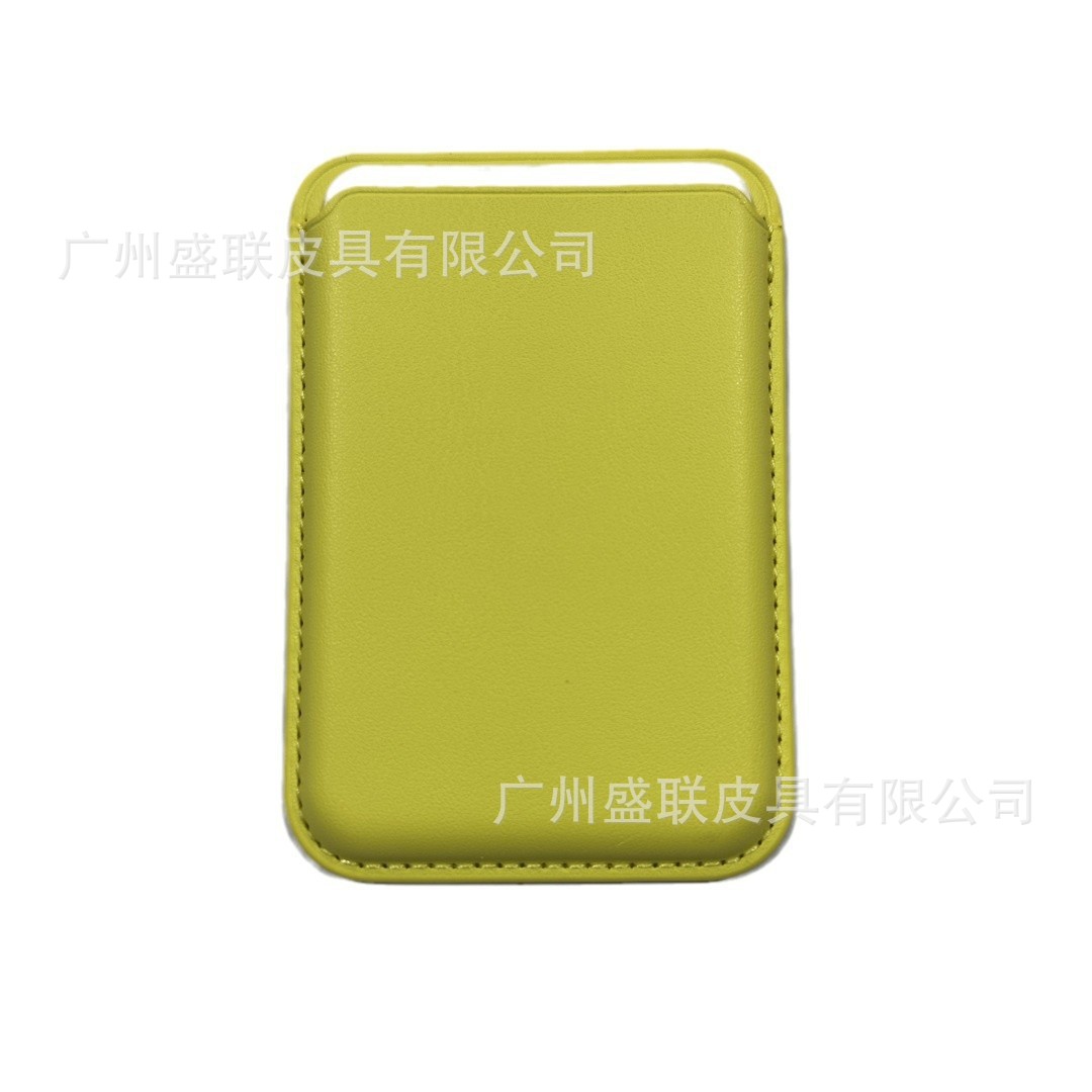 Cuero de absorción magnética pu cartucho de tarjetas de animación Magsafe Apple ip12 - 17 portador de tarjetas transfronterizas para teléfonos móviles se puede fijar logotipo de crédito