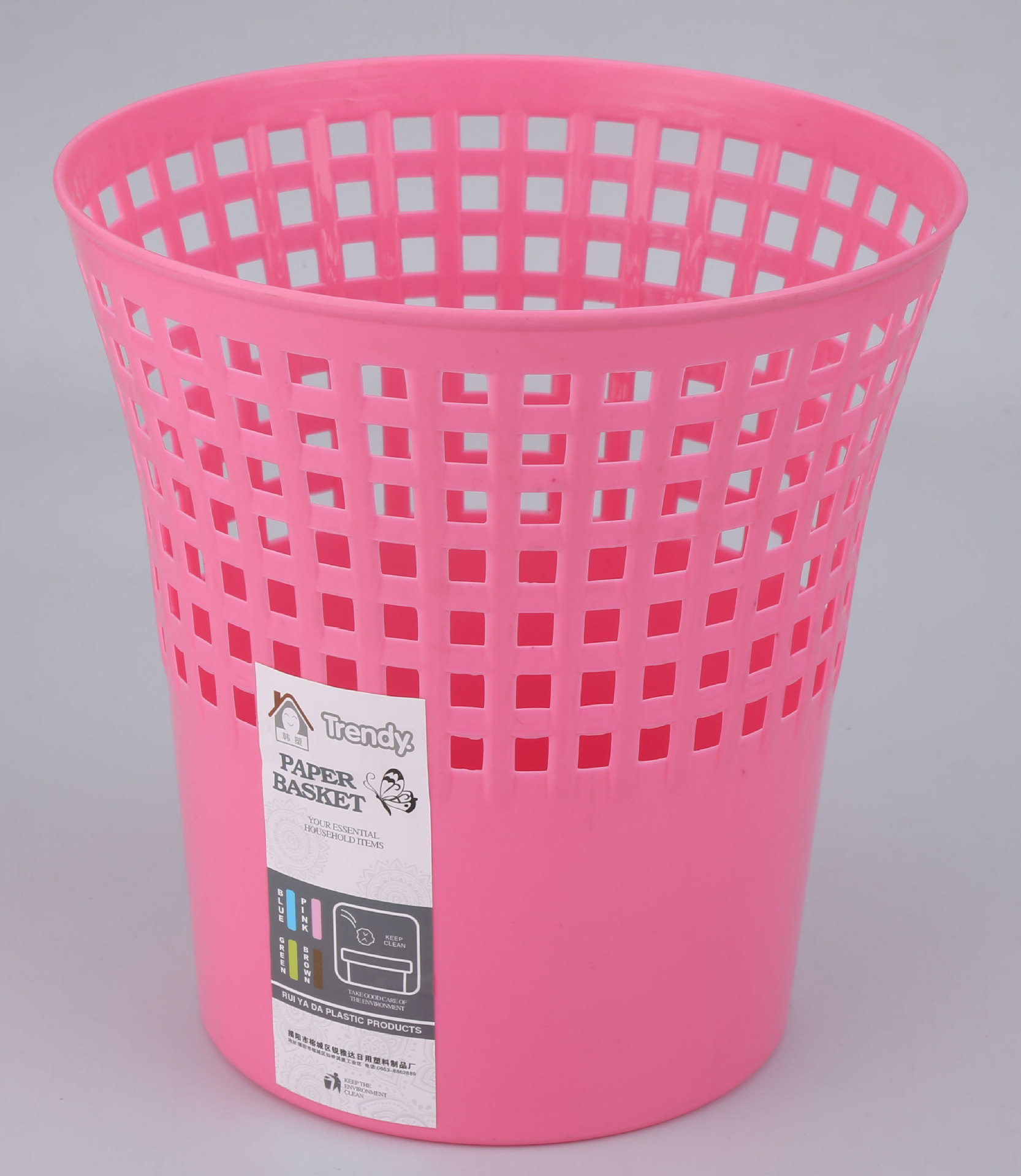 creative multicoloured fashionable plastic garbage can for home use