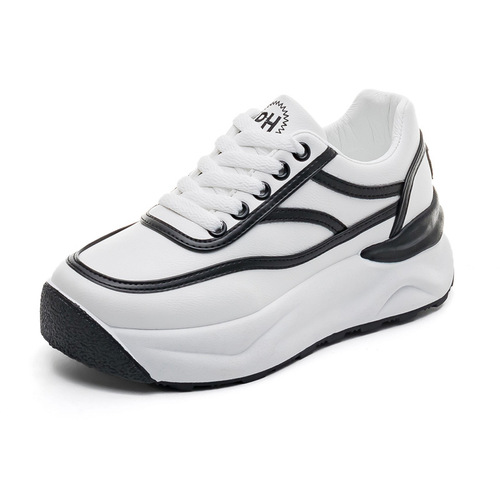 2024 Spring New Versatile White Shoes Women's Sports and Casual Dad Shoes Ins Trendy Thick Sole Internet Celebrities
