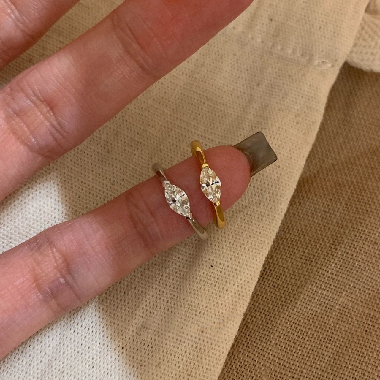 Marquise Diamond Women's Vintage Tail Ring High-end Jewellery_voghion.com