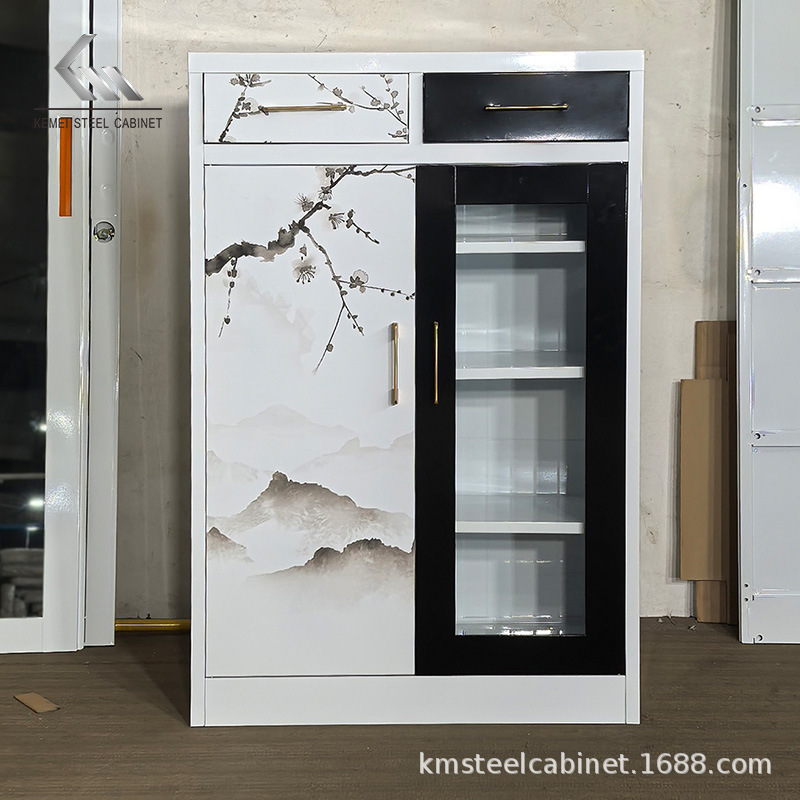 Steel Shoe Cabinet for Home Entrance, Multi-Layer Iron Shoe Rack for Hallway, Large Capacity Indoor Foyer Storage Entryway Cabinet