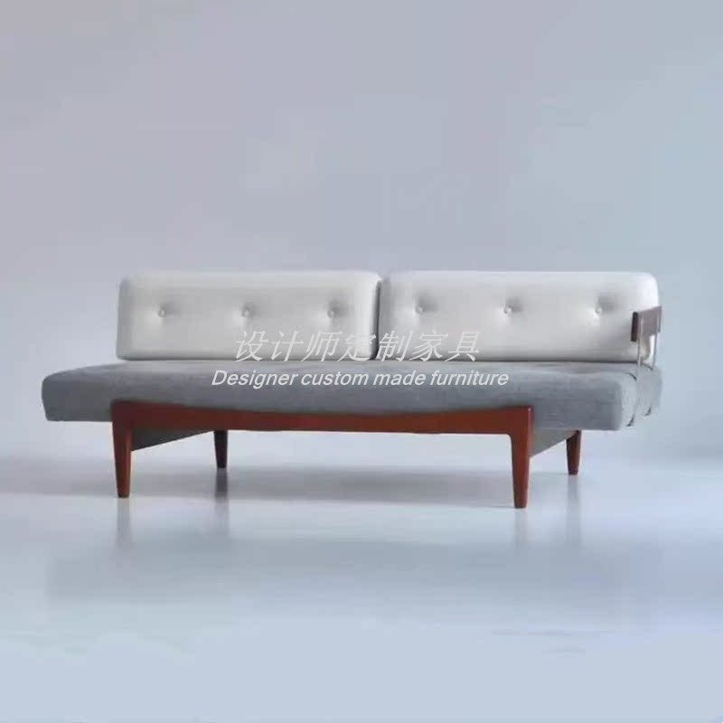 Nordic modern minimalist model room living room solid wood fabric sofa designer creative restaurant cafe booth seating
