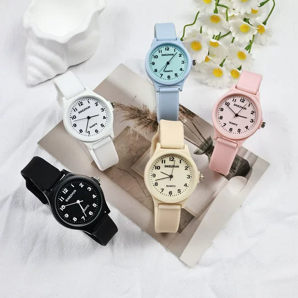 Simple Silicone Watch for Women Ins Style High-Looking Junior High School and Primary School Students Exam Class Time Quartz Watch Wholesale