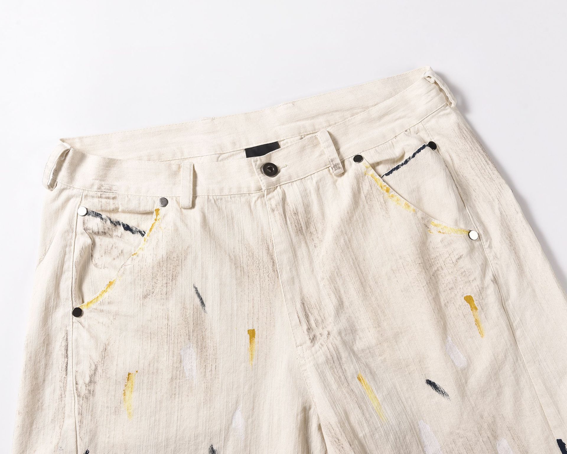 Men's Clothing high street washed loose wide leg 3 painter pants stacked jeans _voghion.com