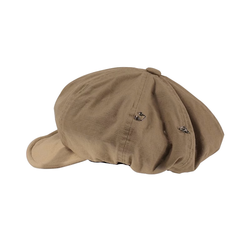 (2개) 면화와 리넨 통기성 뉴스 보이 모자 여성의 봄과 여름 화가의 모자 베레 영국 복고풍 대형 얼굴-작은 구름 모자를 보여주는