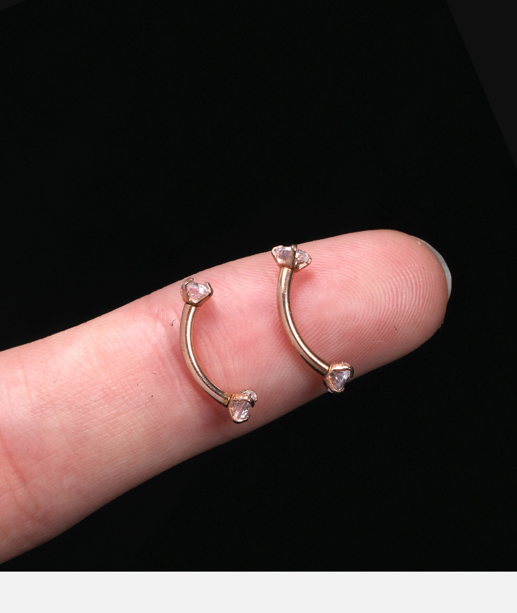 Amazon New Combination Stainless Steel Fake Nose Ring Nose Stud Personality Inner Teeth Lip Nail Invisible Eyebrow Nail Piercing Jewelry detail image 11