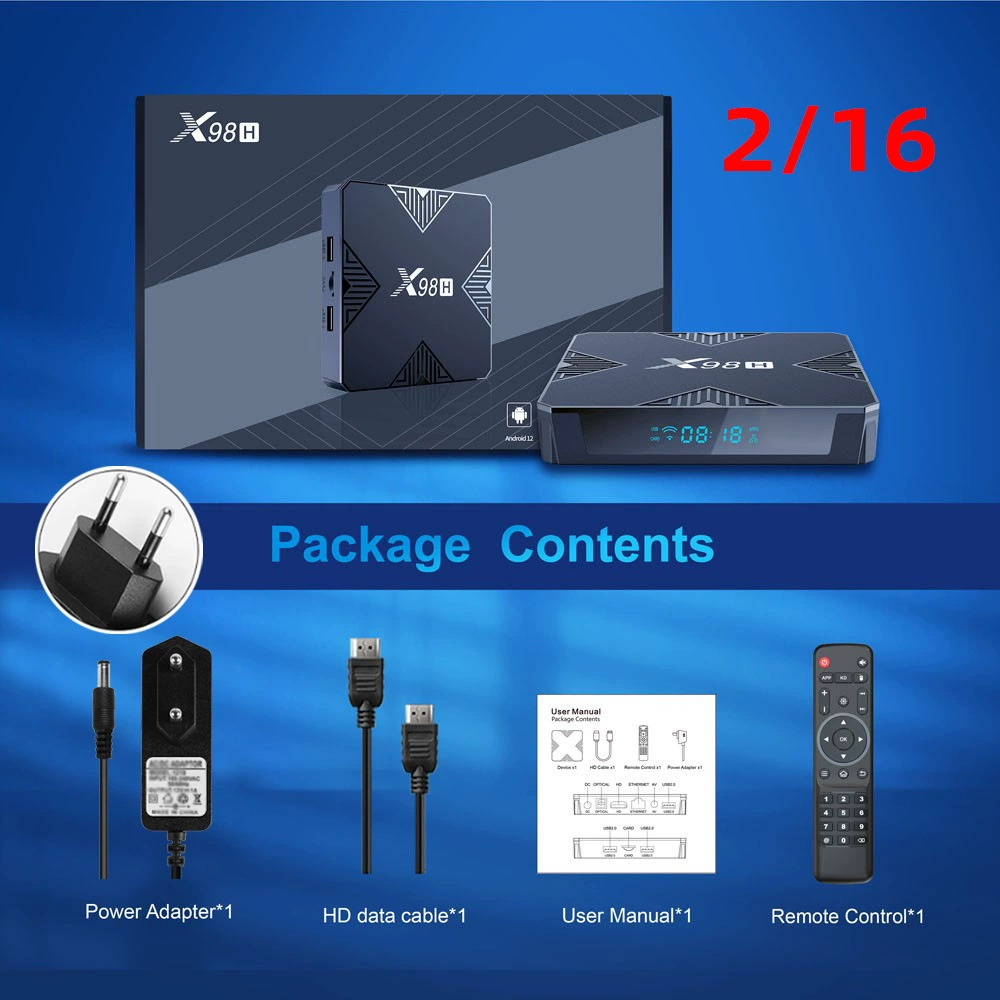 X98 H ТВ-приставка Allwinner H618 Android 12 Bluetooth двойной Wi‑Fi ТВ-бокс 4K HD