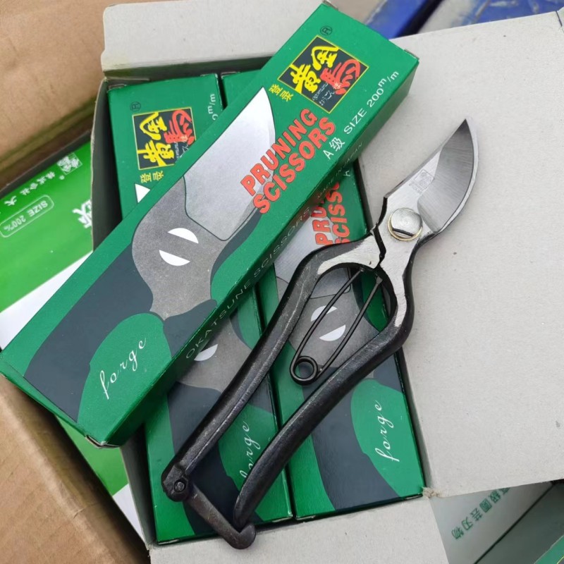 老式锻打剪子修枝剪手剪锻打果枝剪园艺花卉剪黄金马锻打剪刀园艺