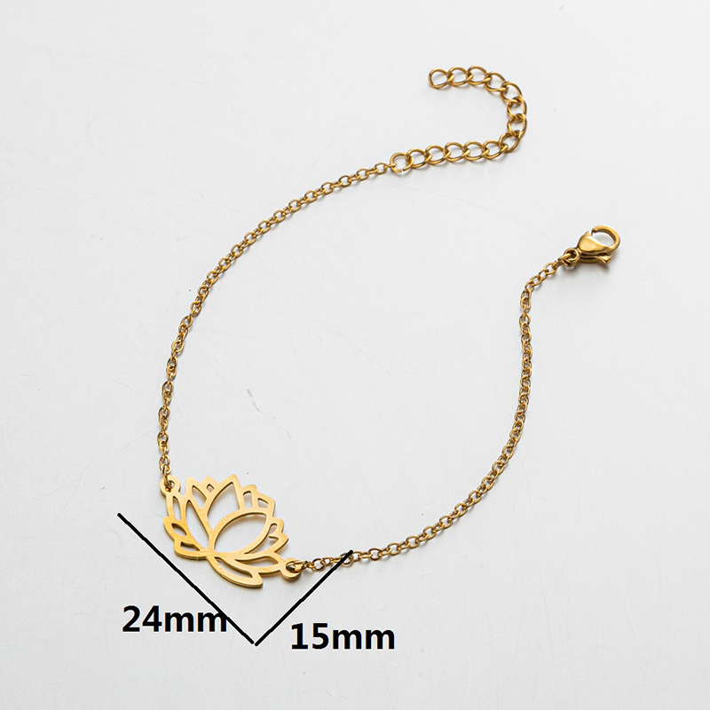 18K Gold, Real Gold Plated Plating Material PVD Coated 18K Gold Real Gold Plated Leaf Star 201 Stainless Steel Fashion Waterproof Non Tarnish 201 Stainless Steel Bracelets