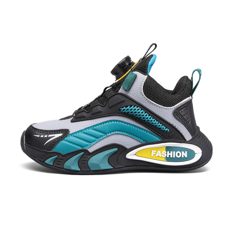 Ligero transpirable y cómodo de moda para niñas zapatos deportivos de botón giratorio casuales para niños zapatos de malla para niños grandes