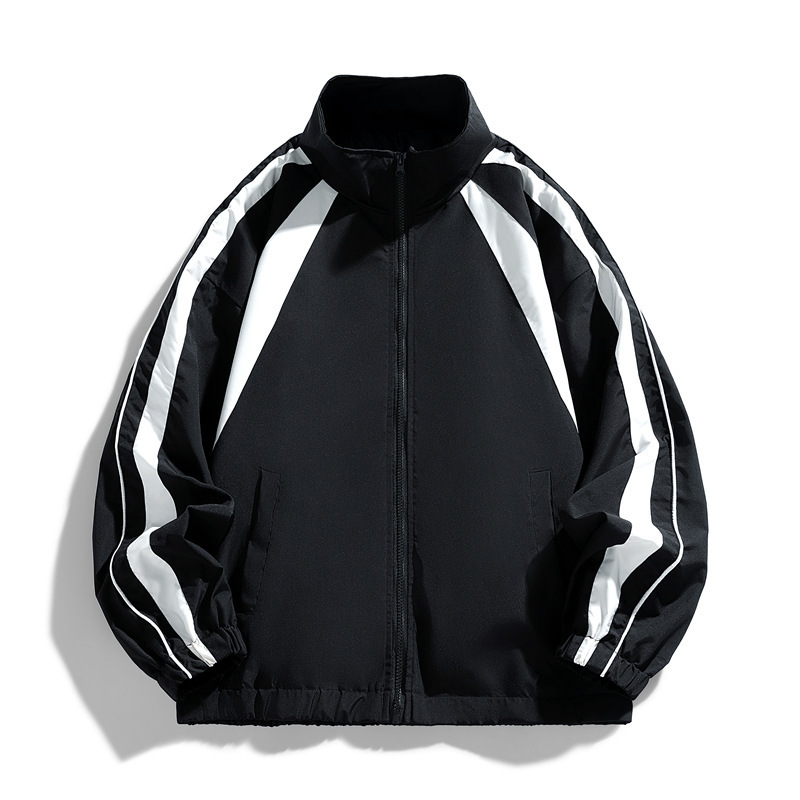 Men's Jacket Spring and Autumn New Style Stand Collar Patchwork Color Loose Trendy Korean Version Two-Way Opening Low Price Bulk Sale Available for Dropshipping Men's Jacket Spring and Autumn New Style Stand Collar Patchwork Color Loose Trendy Korean Version Two-Way Opening Low Price Bulk Sale Available for Dropshipping